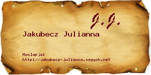 Jakubecz Julianna névjegykártya